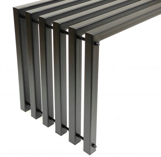 DanDiBo Gartenbank Metall Massiv Wetterfest Schwarz 120 cm Sitzbank Modern 96205 Parkbank Eisen Blumenbank