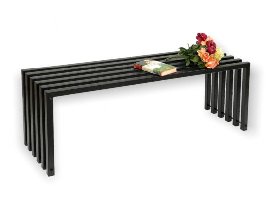 DanDiBo Gartenbank Metall Massiv Wetterfest Schwarz 120 cm Sitzbank Modern 96205 Parkbank Eisen Blumenbank