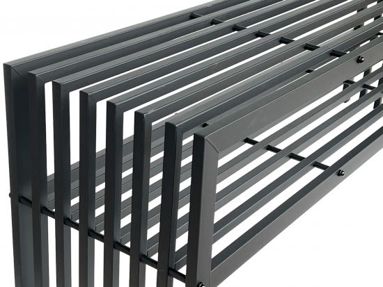DanDiBo Gartenbank Metall Wetterfest 3 Sitzer Schwarz 150 cm mit 2 Ebenen Sitzbank Eisenbank Gartenmöbel Modern Parkbank