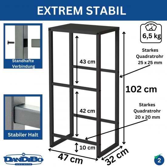 DanDiBo Beverage crate rack 2 crates with shelf Narrow metal Standing 96541 Beverage crate holder 100 cm Beverage crate stand Bottle crate rack