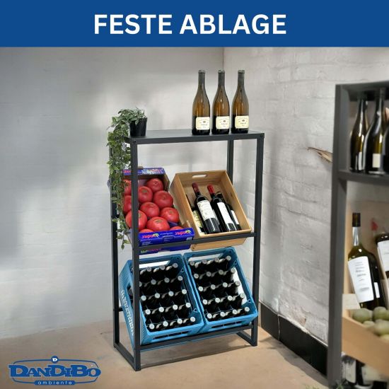 DanDiBo Getränkekistenregal 4 Kisten mit Ablage Schmal Metall Stehend 96547 Getränkekistenhalter 112 cm Getränkekistenständer Flaschenkistenregal