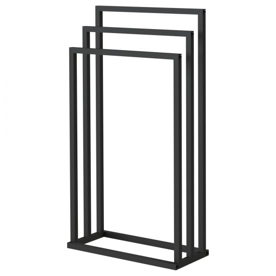 DanDiBo Towel rail Standing Black Matt Metal 96498 Towel rail with 3 towel rails Bathroom Bathroom furniture Modern