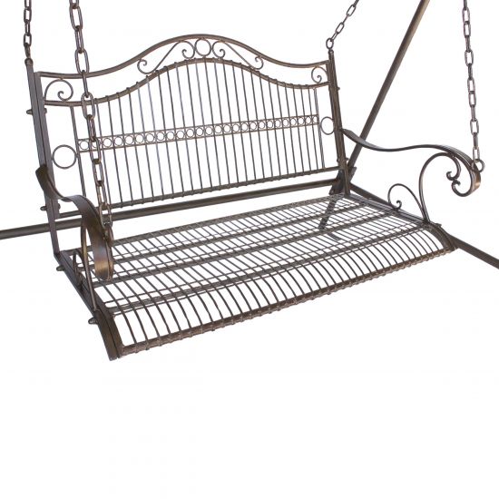 DanDiBo Hollywoodschaukel 2 Sitzer Metall Antik Gartenschaukel 082505 Schaukelbank Schmiedeeisen Bank Outdoor Wetterfest