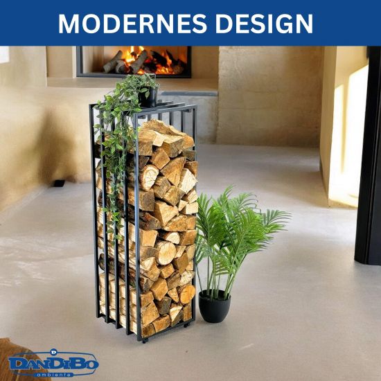 DanDiBo Firewood Rack Indoor Metal Black Firewood Rack Firewood Rack Firewood Stand 96609 Firewood Holder