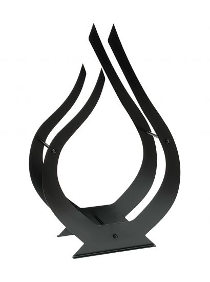 DanDiBo Kaminholzregal Innen Metall Schwarz Innen Kaminholzständer Flamme 79 cm 96169 Holzkorb Kaminholzhalter Feuerholzregal Holzregal