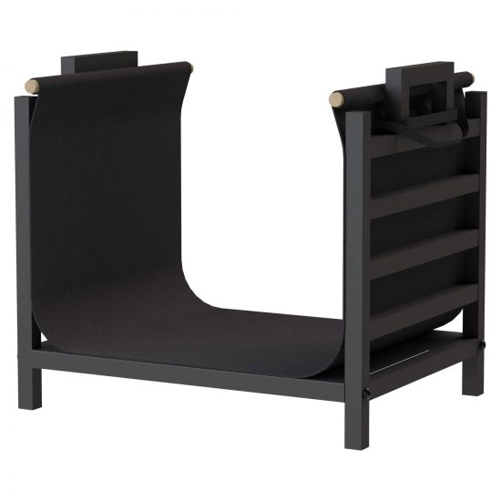 DanDiBo Kaminholzregal Innen Metall Schwarz Stehend mit Tragetasche 45 cm Kaminholzständer 96466 Kaminholzhalter Brennholzregal Feuerholzregal