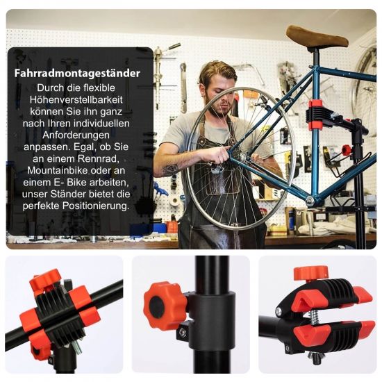 DanDiBo bike assembly stand Bicycle assembly stand Height-adjustable 360? rotatable 96562 Repair stand for ebike Mountain bike Centre stand Foldable Folding