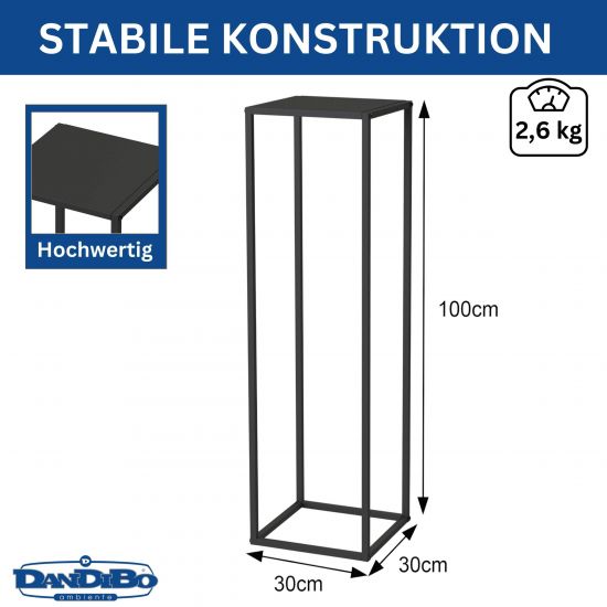 DanDiBo plant stand metal black square 100 cm 96589 side table high flower stool plant stand modern design