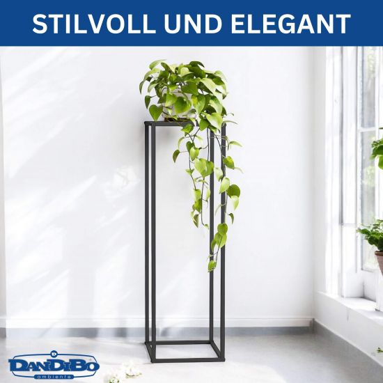 DanDiBo plant stand metal black square 100 cm 96589 side table high flower stool plant stand modern design