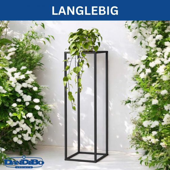 DanDiBo plant stand metal black square 100 cm 96589 side table high flower stool plant stand modern design