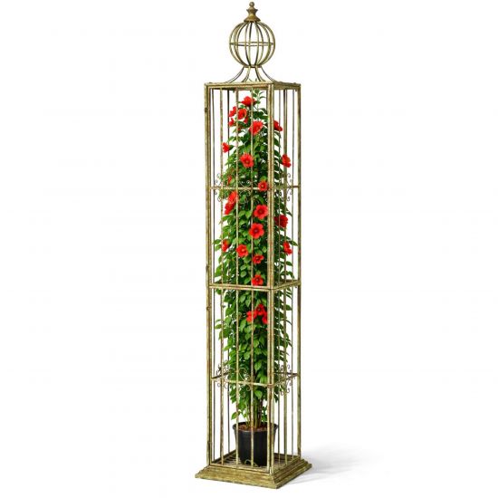 DanDiBo Metal Garden Trellis Rose Column Rose Tower 230 cm Climbing Column 93970 Trellis Rose Column Garden Climbing Aid Outdoor