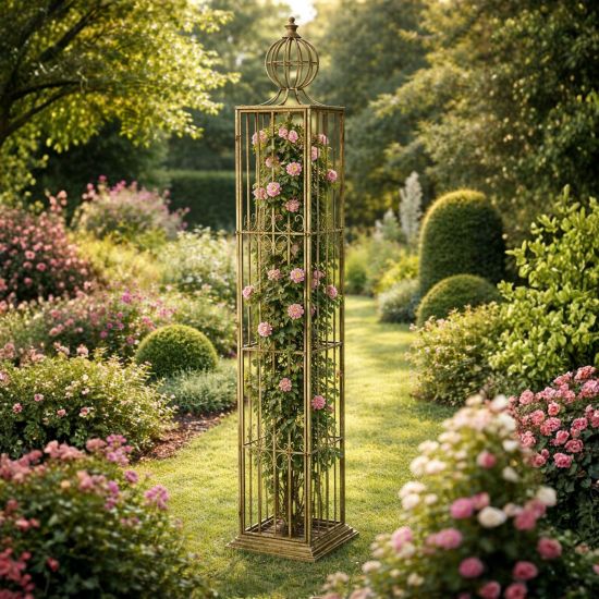 DanDiBo Metal Garden Trellis Rose Column Rose Tower 230 cm Climbing Column 93970 Trellis Rose Column Garden Climbing Aid Outdoor