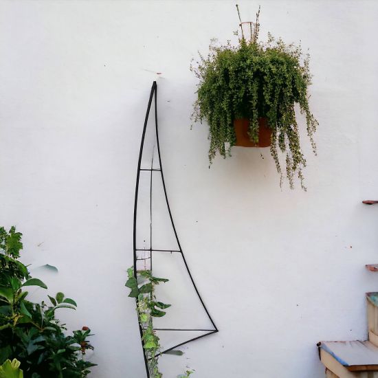 DanDiBo Rankhilfe Garten Metall Schwarz Segel Rankgitter Blumen Kletterpflanzen Rosen Bodenstecker Kletterhilfe Blumenhalter Ranksäule