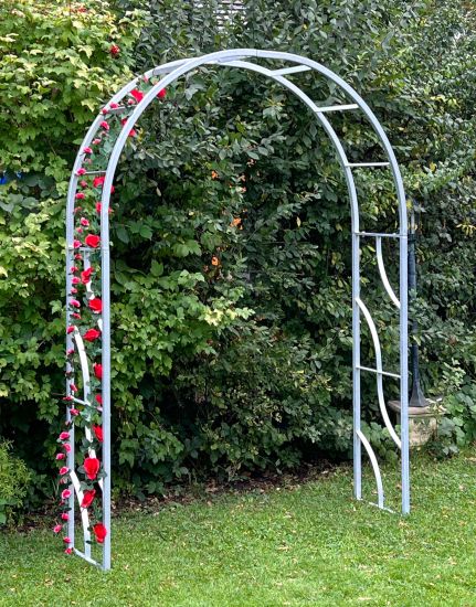 DanDiBo Rosenbogen Metall Verzinkt Massiv 150 cm Torbogen 96516 Wetterfest Rundbogen Volleisen Rankhilfe Gartenbogen Feuerverzinkt