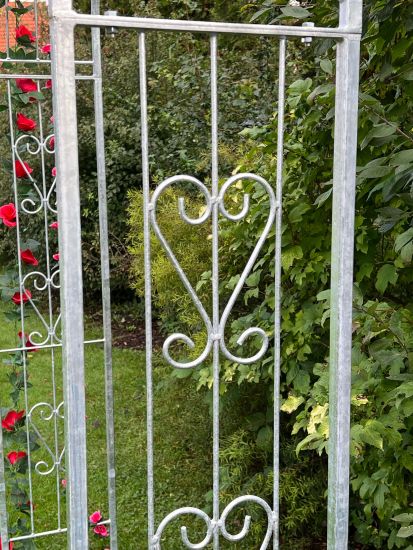DanDiBo Rosenbogen Metall Verzinkt Massiv 150 cm Torbogen 96520 Wetterfest Rundbogen Volleisen Rankhilfe Gartenbogen Feuerverzinkt