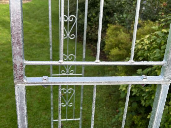 DanDiBo Rosenbogen Metall Verzinkt Massiv 150 cm Torbogen 96520 Wetterfest Rundbogen Volleisen Rankhilfe Gartenbogen Feuerverzinkt