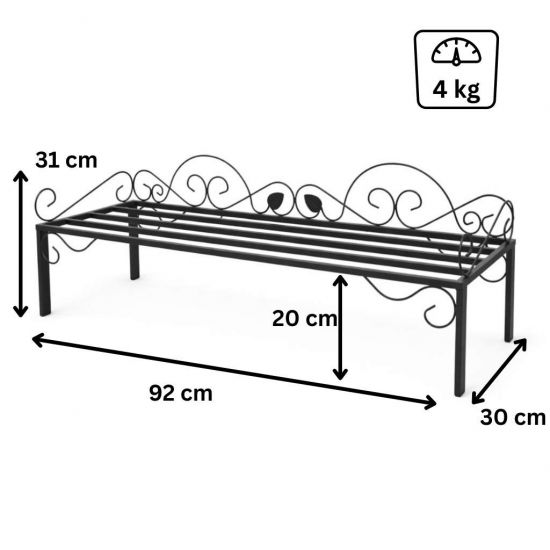 DanDiBo Metal Shoe Rack Mi-1 Shelf 92 cm Shoe Cabinet Space-Saving 21237 Wrought Iron Shoe Storage