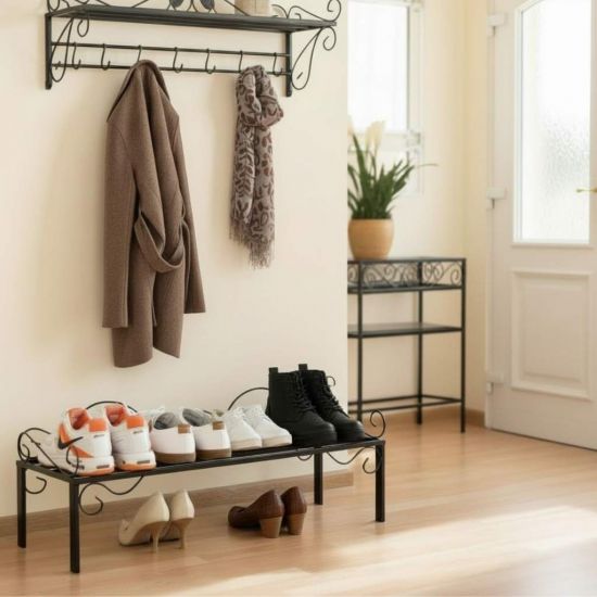 DanDiBo Metal Shoe Rack Mi-1 Shelf 92 cm Shoe Cabinet Space-Saving 21237 Wrought Iron Shoe Storage