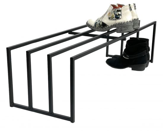 DanDiBo Schuhregal Metall Schwarz 1 Ebene 96551 Schuhablage Schuhständer Modern Stabil Massiv Schuhschrank Ablage