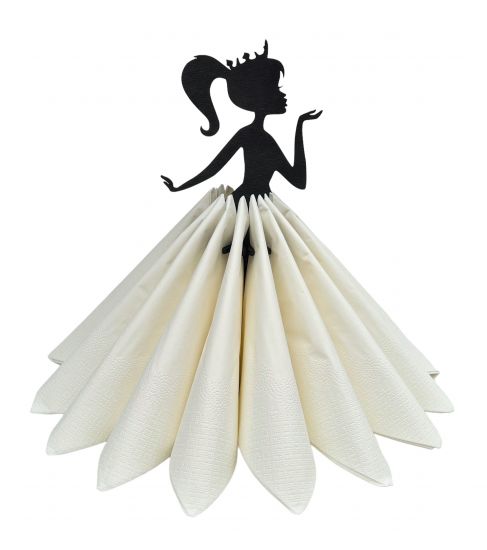 DanDiBo napkin holder black vintage wooden 28 cm napkin holder girl princess 96397 free-standing stand tablecloth dispenser