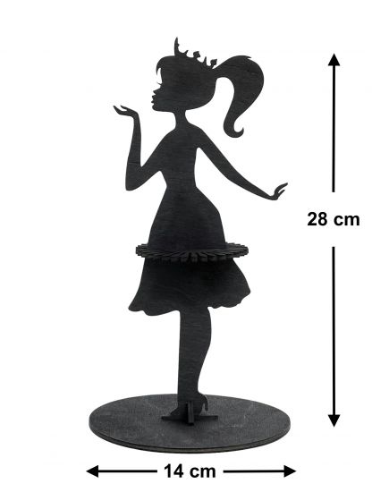 DanDiBo napkin holder black vintage wooden 28 cm napkin holder girl princess 96397 free-standing stand tablecloth dispenser