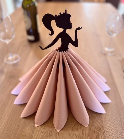 DanDiBo napkin holder black vintage wooden 28 cm napkin holder girl princess 96397 free-standing stand tablecloth dispenser
