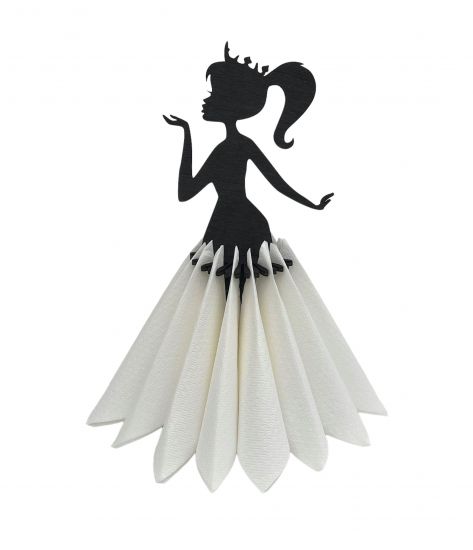 DanDiBo napkin holder black vintage wooden 28 cm napkin holder girl princess 96397 free-standing stand tablecloth dispenser