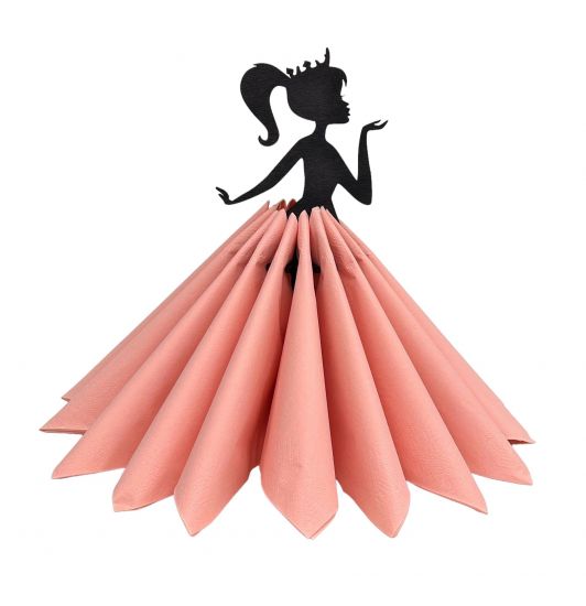DanDiBo napkin holder black vintage wooden 28 cm napkin holder girl princess 96397 free-standing stand tablecloth dispenser