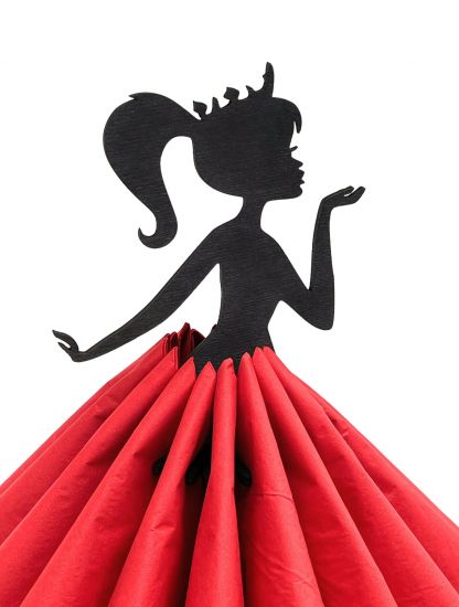 DanDiBo napkin holder black vintage wooden 28 cm napkin holder girl princess 96397 free-standing stand tablecloth dispenser