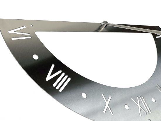 DanDiBo Sonnenuhr Edelstahl für die Wand 70 cm Rostfrei 96206 Ausrichtbar Wetterfest Gartenuhr Modern Metall