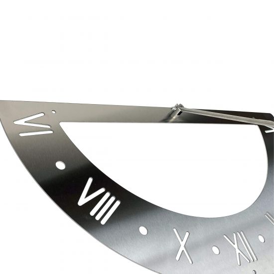 Preview: DanDiBo Sonnenuhr Edelstahl für die Wand 70 cm Rostfrei 96687 Ausrichtbar Wetterfest Gartenuhr Modern Metall