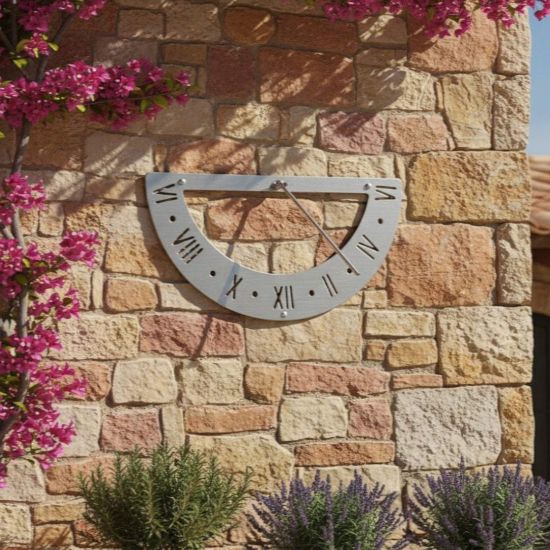 DanDiBo Sonnenuhr Garten Edelstahl Wand 70 cm Rostfrei 96687 Ausrichtbar Gartenuhr Wetterfest Outdoor Modern Metall