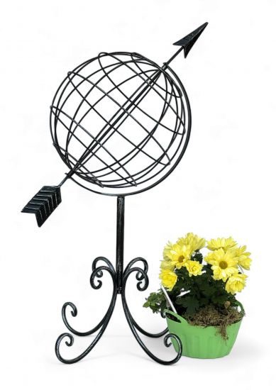 DanDiBo Sonnenuhr Garten Metall Globus 101806 Modern Stehend Sonnenuhr aus Schmiedeeisen 72 cm Gartenuhr Gartendeko