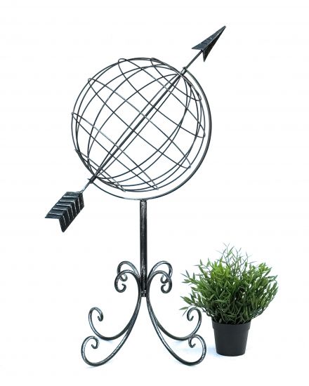 DanDiBo Sonnenuhr Garten Metall Globus 101806 Modern Stehend Sonnenuhr aus Schmiedeeisen 72 cm Gartenuhr Gartendeko