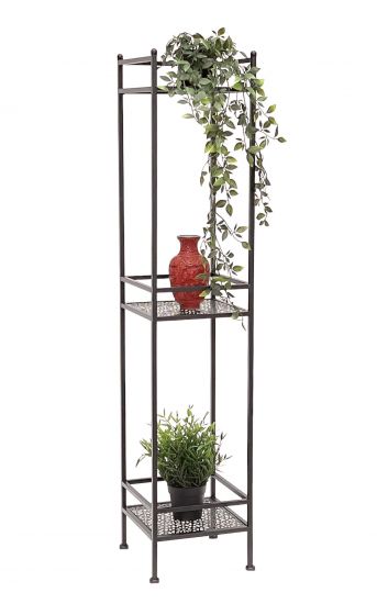 DanDiBo Standregal Schwarz Metall Schmal Stehend 3 Ebenen 110 cm Regal Küche Küchenregal 96485 Metallregal Eisen Modern