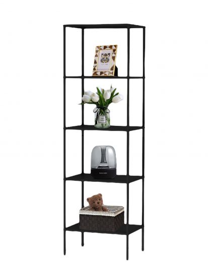 DanDiBo Standregal Schwarz Schmal Metall mit 5 Ebenen 170x50x35 cm Regal Bad Küche Stehend 96472 Metallregal Aufbewahrungsregal Modern