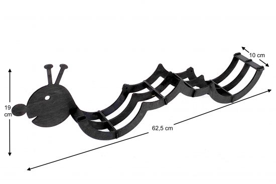 DanDiBo Toilet roll holder Wood Black Caterpillar Toilet roll holder Wall toilet roll holder Replacement roll holder