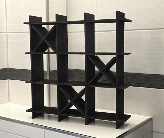 DanDiBo Toilet roll holder Black Wood Tic Tac Toe 96421 Toilet roll holder WC Freestanding Replacement roll holder Paper holder Roll holder