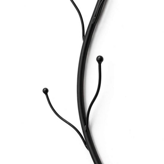 Preview: DanDiBo Wandgarderobe Schwarz Metall 2er Set Flora Garderobe Wand 93861 Garderobenhaken Flurgarderobe Kleiderhaken Hakenleiste