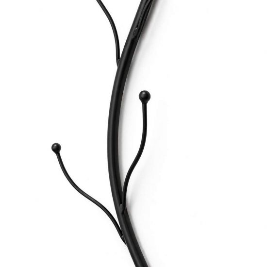 Preview: DanDiBo Wandgarderobe Schwarz Metall 93861 Flora Garderobe Wand Garderobenhaken Flurgarderobe Kleiderhaken Hakenleiste