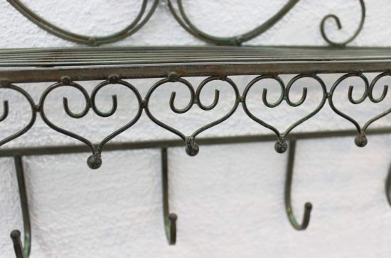 Preview: DanDiBo Wall Coat Rack with Shelf 60 cm Antique Metal Coat Rack Rail Hanging Coat Rack Hooks Malega 12205 Vintage