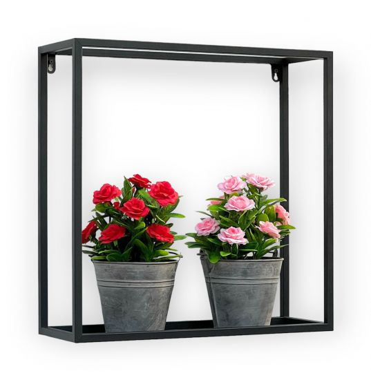 DanDiBo Wall shelf Metal Wall Black 96348 Wall mounting 45 cm Modern Wall holder Shelf Flower shelf Flower holder