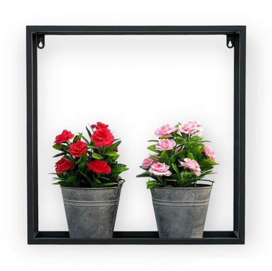 DanDiBo Wandregal Metall Wand Schwarz 96348 Wandmontage 45 cm Modern Wandhalter Regal Blumenregal Blumenhalter