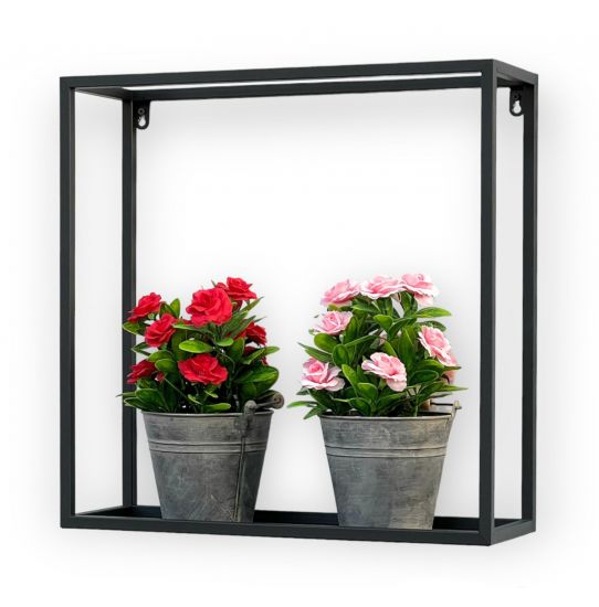 DanDiBo Wandregal Metall Wand Schwarz 96348 Wandmontage 45 cm Modern Wandhalter Regal Blumenregal Blumenhalter