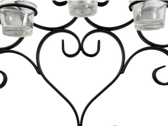 DanDiBo Wandteelichthalter Metall Schwarz Teelichthalter Wand Wandkerzenhalter 63 cm Palace Kerzenhalter Teelicht