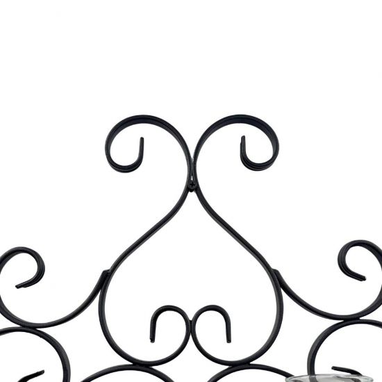 DanDiBo Wall Tealight Holder Metal Black Palace Wall Candle Holder 63 cm Tealight Holder Wall Mounted Candle Holder