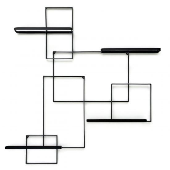 DanDiBo Weinregal Metall Schwarz Black Line Flaschenständer Flaschenregal Flaschenhalter Wandregal