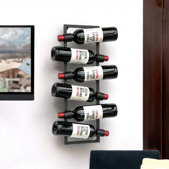DanDiBo wine rack wall metal black bottle rack bottle rack bottle holder for 6 bottles narrow modern design