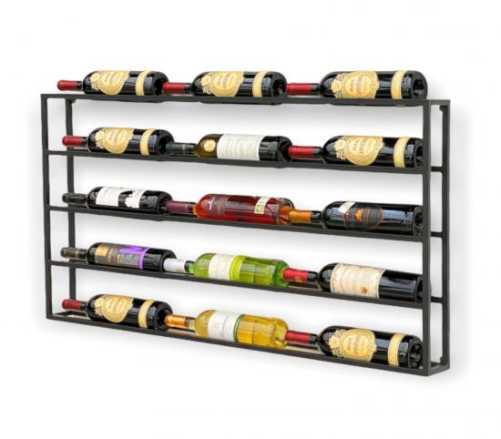 DanDiBo wine rack metal wall 100 cm black bottle rack 96239 bottle holder wall mounting modern wall holder wall rack for 15 bottles