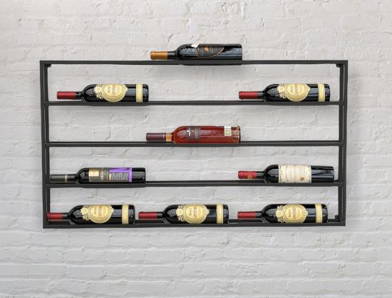DanDiBo wine rack metal wall 100 cm black bottle rack 96239 bottle holder wall mounting modern wall holder wall rack for 15 bottles